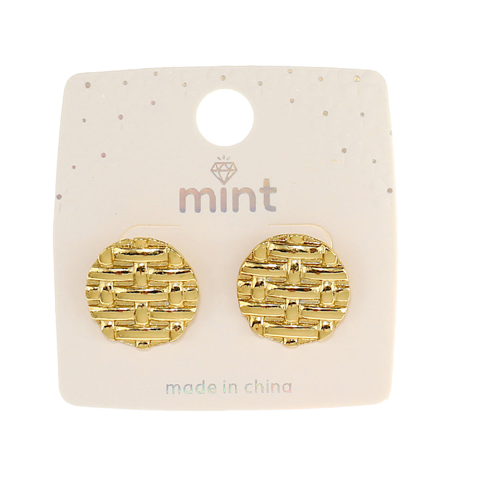 Basketweave Post Earring