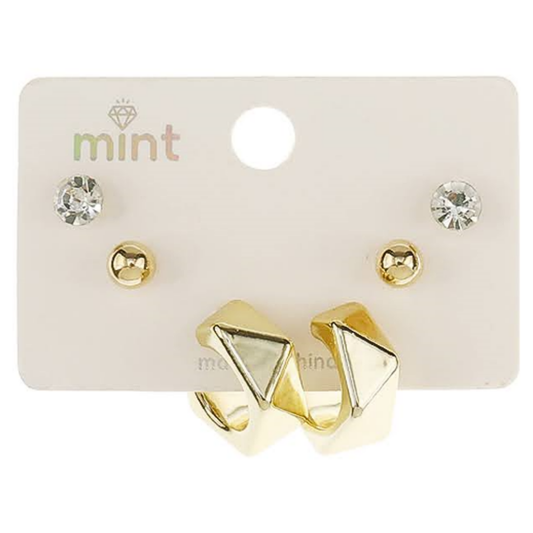 JAE48088 - 3 Pair Hoop Earring Set