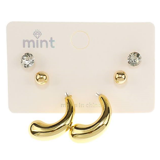JAE48097 - 3 Pair Hoop Earring Set