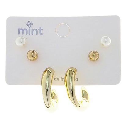 JAE48101 - 3 Pair Hoop Earring Set