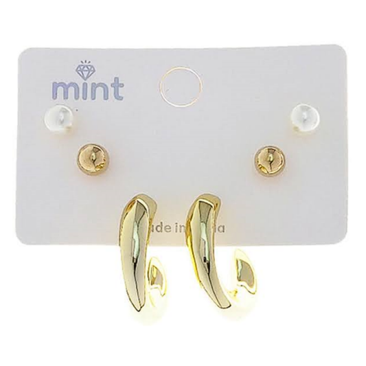 JAE48101 - 3 Pair Hoop Earring Set