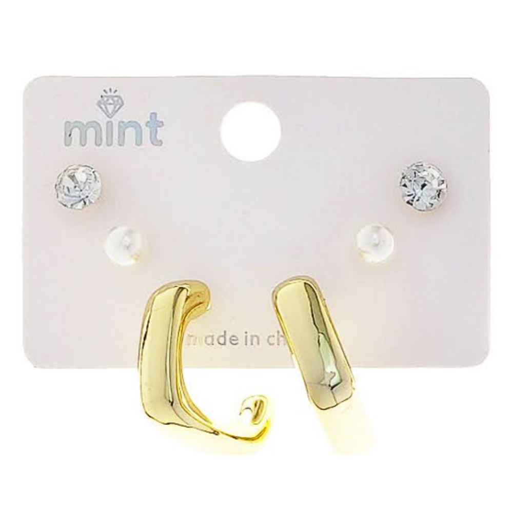 JAE48102 - 3 Pair Hoop Earring Set