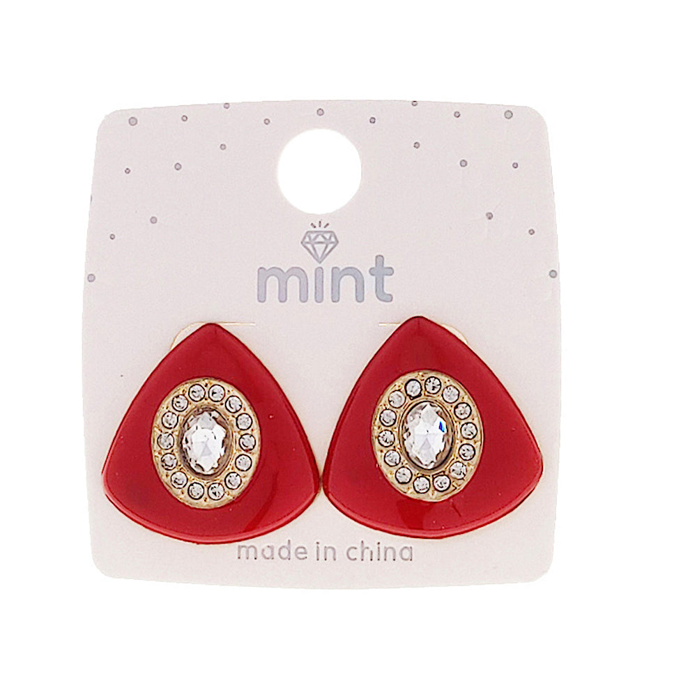 Enamel Triangle Post Earring