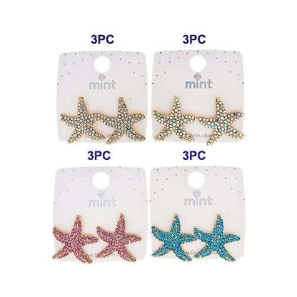 JAE48249 - Rhinestone Starfish Post Earring