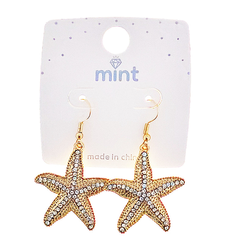 JAE48256 - Rhinestone Starfish Earring