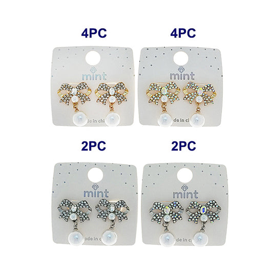 JAE48300 - Pearl Drop Bow Earring