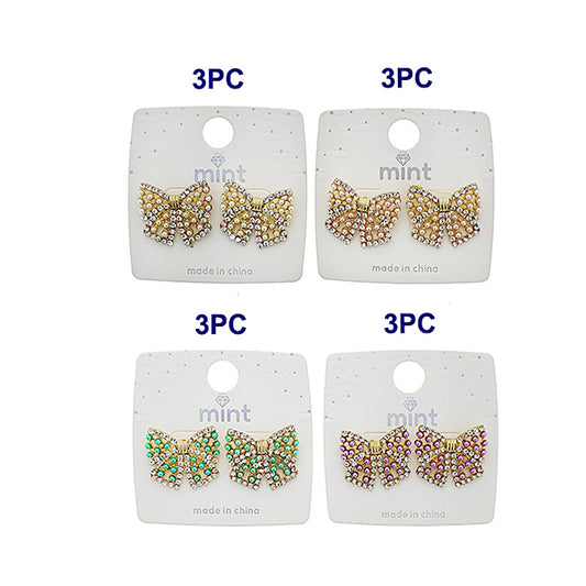 JAE48306 - Pavé Bow Post Earring