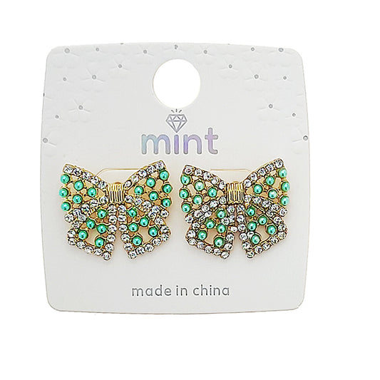 JAE48306 - Pavé Bow Post Earring