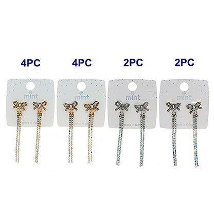 JAE48320 - Rhinestone Bow Earrings