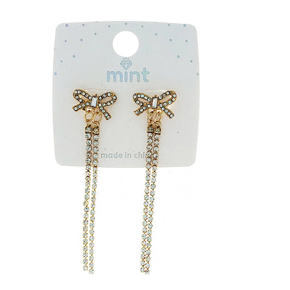 JAE48320 - Rhinestone Bow Earrings
