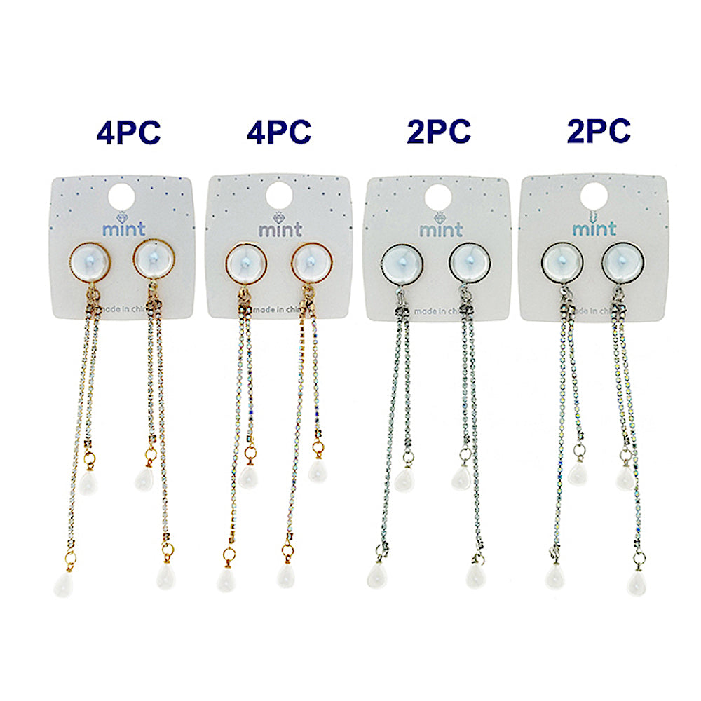 Pearl Rhinestone Droplet Earring