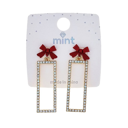 JAE48658 - Bow Rectangle Drop Earring