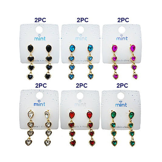 Heart Crystal Drop Earring