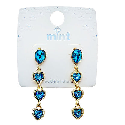 Heart Crystal Drop Earring