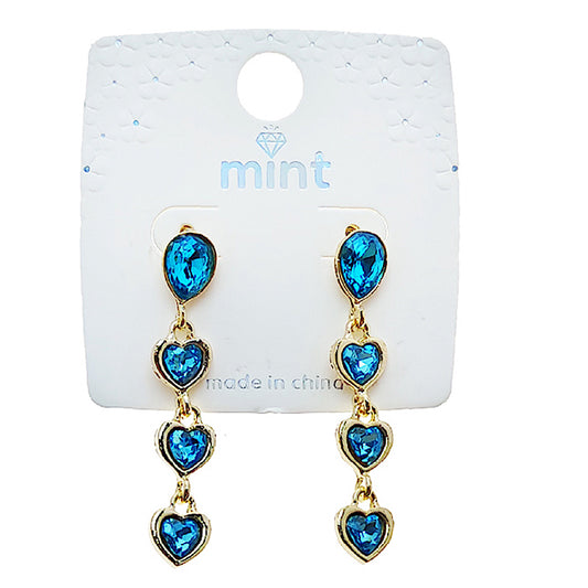 Heart Crystal Drop Earring