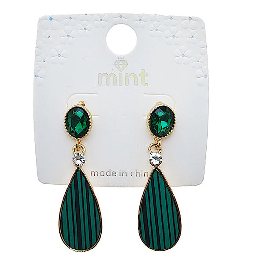 Resin & Crystal Teardrop Earring
