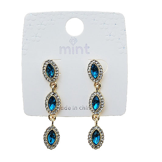 Marquise Halo Drop Earring