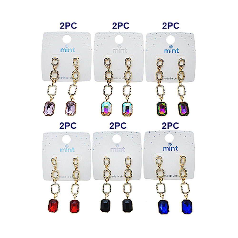 Rectangle Crystal Drop Earring