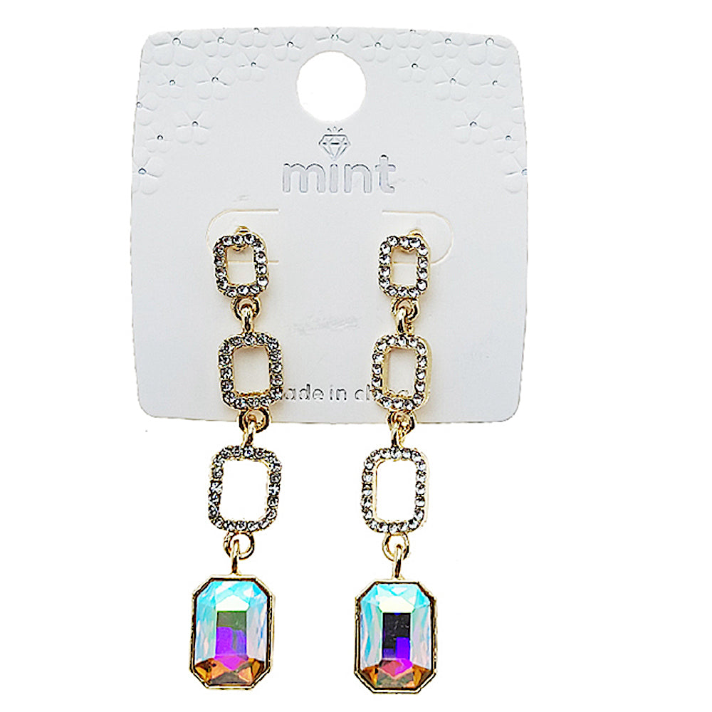 Rectangle Crystal Drop Earring