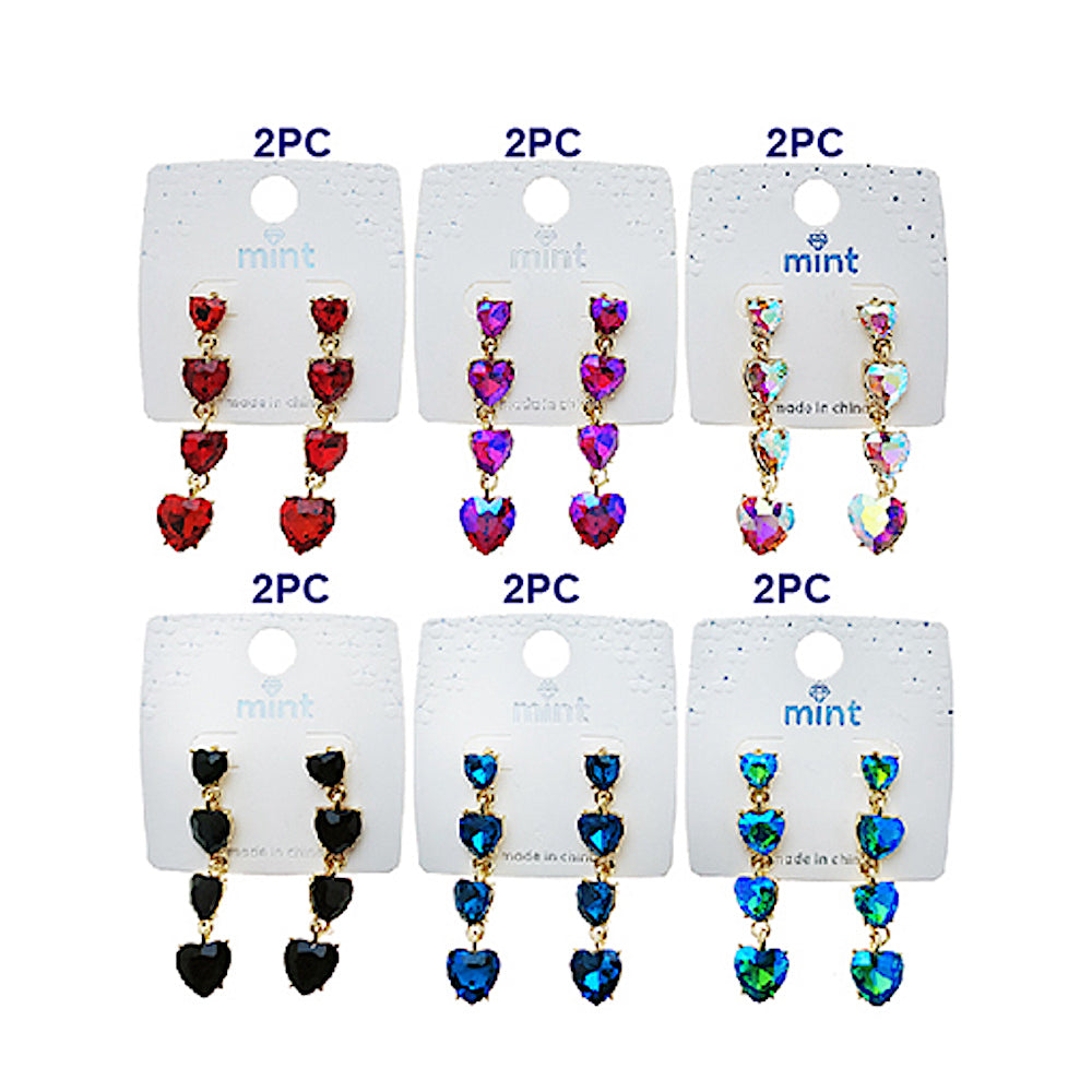 Heart Crystal Drop Earring