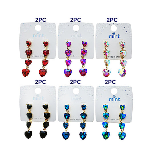 Heart Crystal Drop Earring