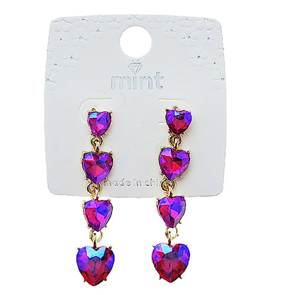Heart Crystal Drop Earring