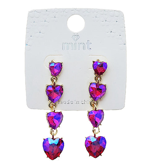 Heart Crystal Drop Earring