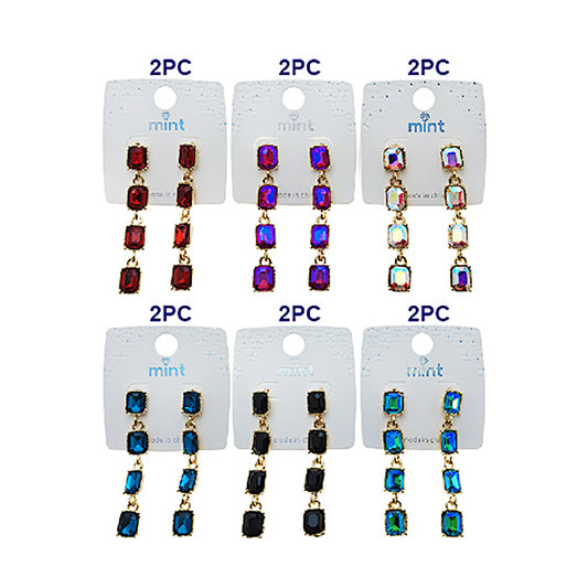 Square Crystal Drop Earring