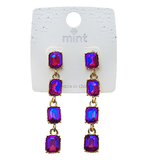 Square Crystal Drop Earring
