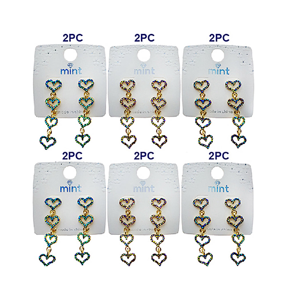Rhinestone Heart Cascade Earring