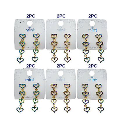 Rhinestone Heart Cascade Earring