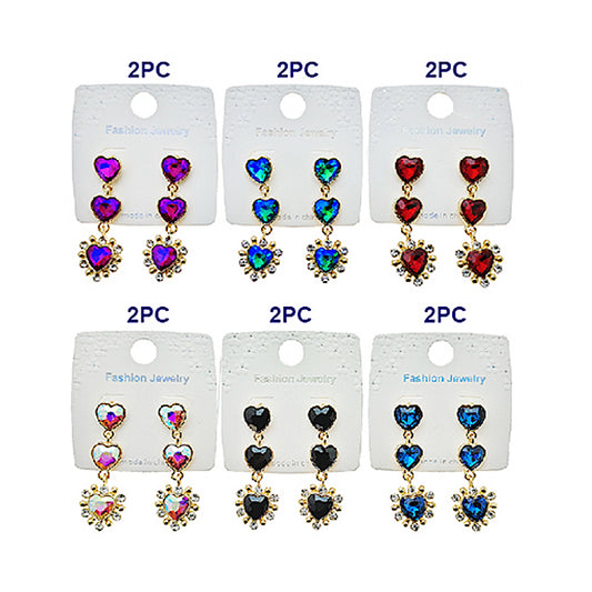 Heart Crystal Drop Earring