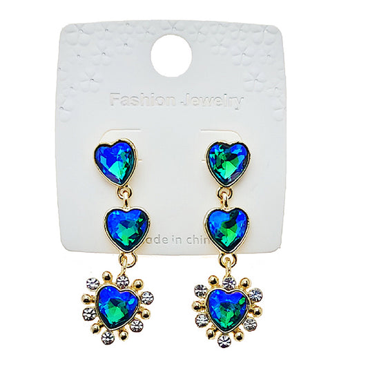 Heart Crystal Drop Earring