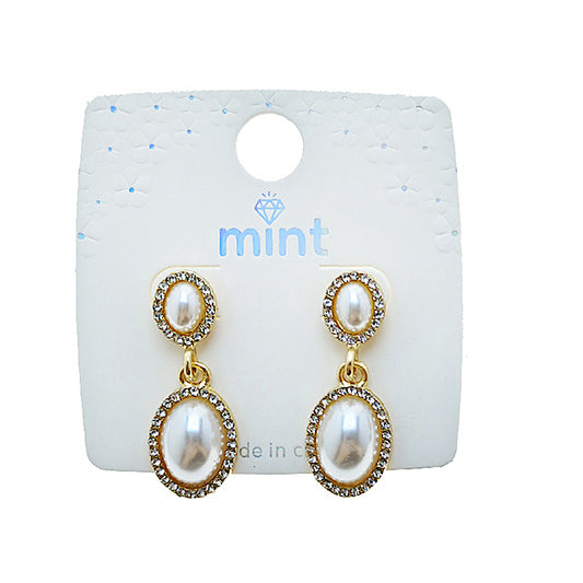 JAE49166 - Pearl Oval Earring