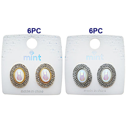 JAE49168 - Oval Pearl Post Earring