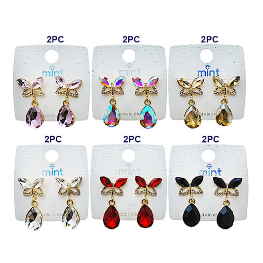 Butterfly Crystal Drop Earring