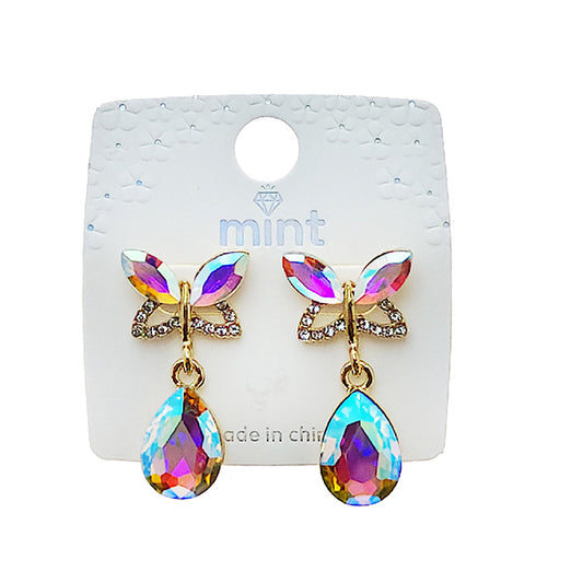 Butterfly Crystal Drop Earring