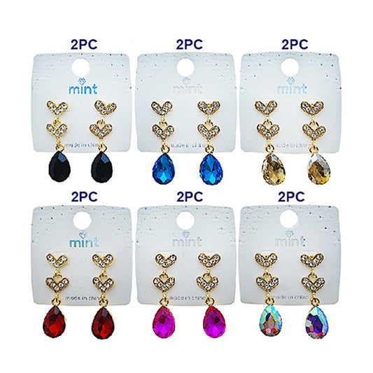 Heart Crystal Drop Earring