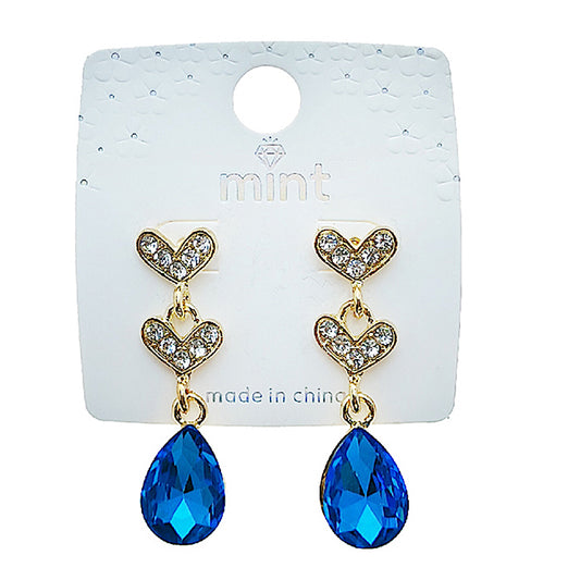 Heart Crystal Drop Earring