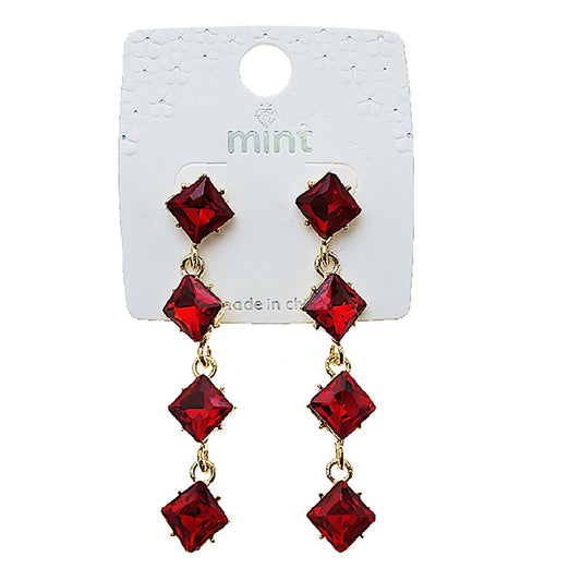 Square Crystal Drop Earring