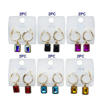 Crystal Rectangle Droplet Hoops