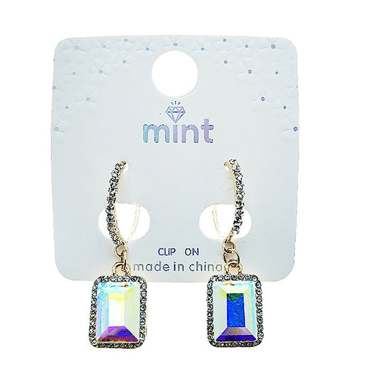 Crystal Rectangle Droplet Hoops