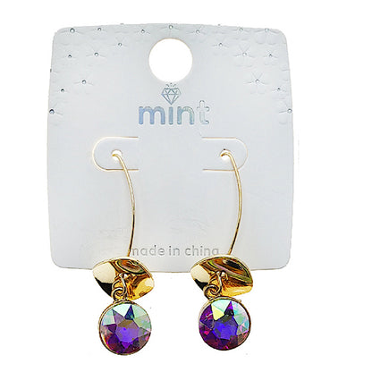 Crystal Droplet Fish Hook Earring