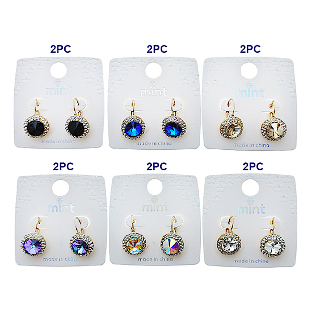 Rivoli Cut Crystal Lever Back Earring