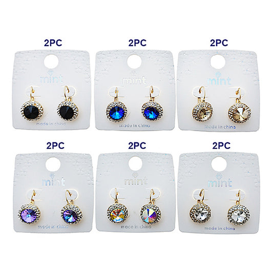 Rivoli Cut Crystal Lever Back Earring