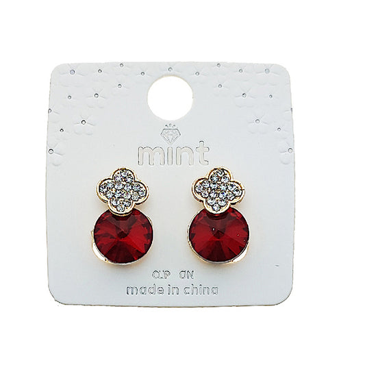 JAE49371PIN - Clover Crystal Post Earring