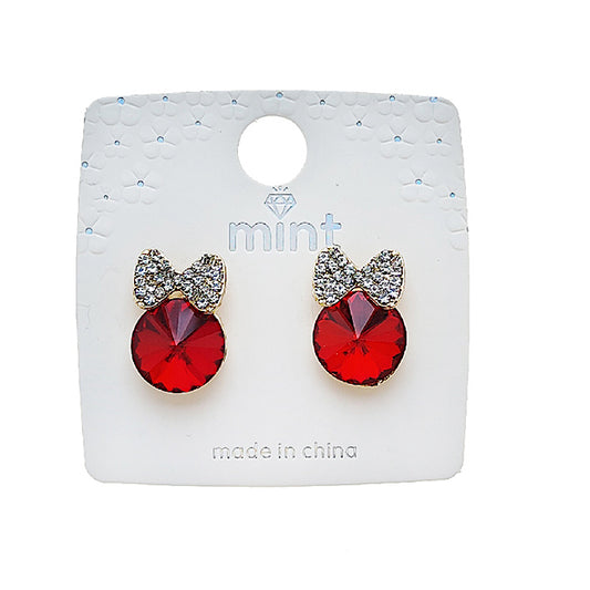 JAE49372PIN - Bow Crystal Post Earring