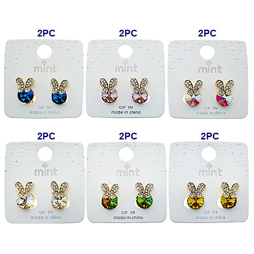 JAE49373C - Clip On Crystal Butterfly Earring