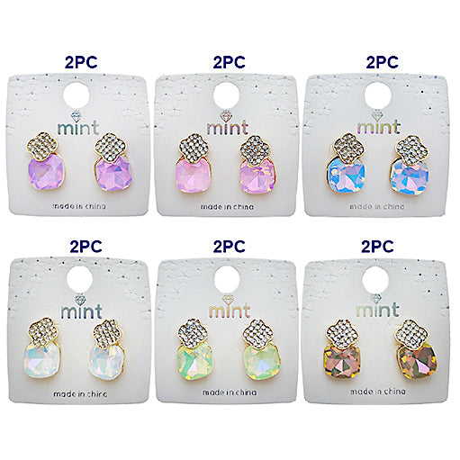 JAE49374PIN - Pastel Crystal Post Earring