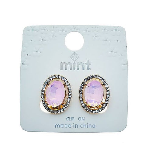 Clip On Pastel Crystal Halo Earring